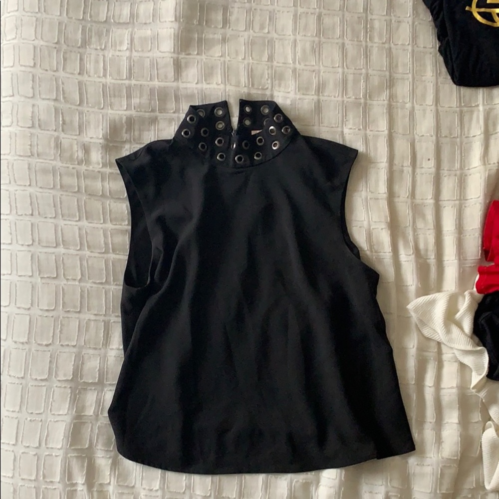 Black high neck tank